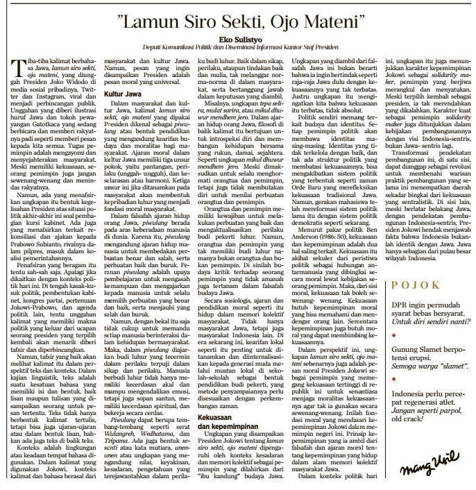 Lamun Siro Sekti, Ojo Mateni